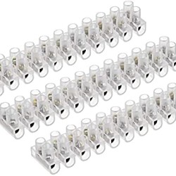 3Pack Screw 12 Terminal Block 3A 12 Dual Row Type U Wire Connector